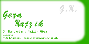 geza majzik business card